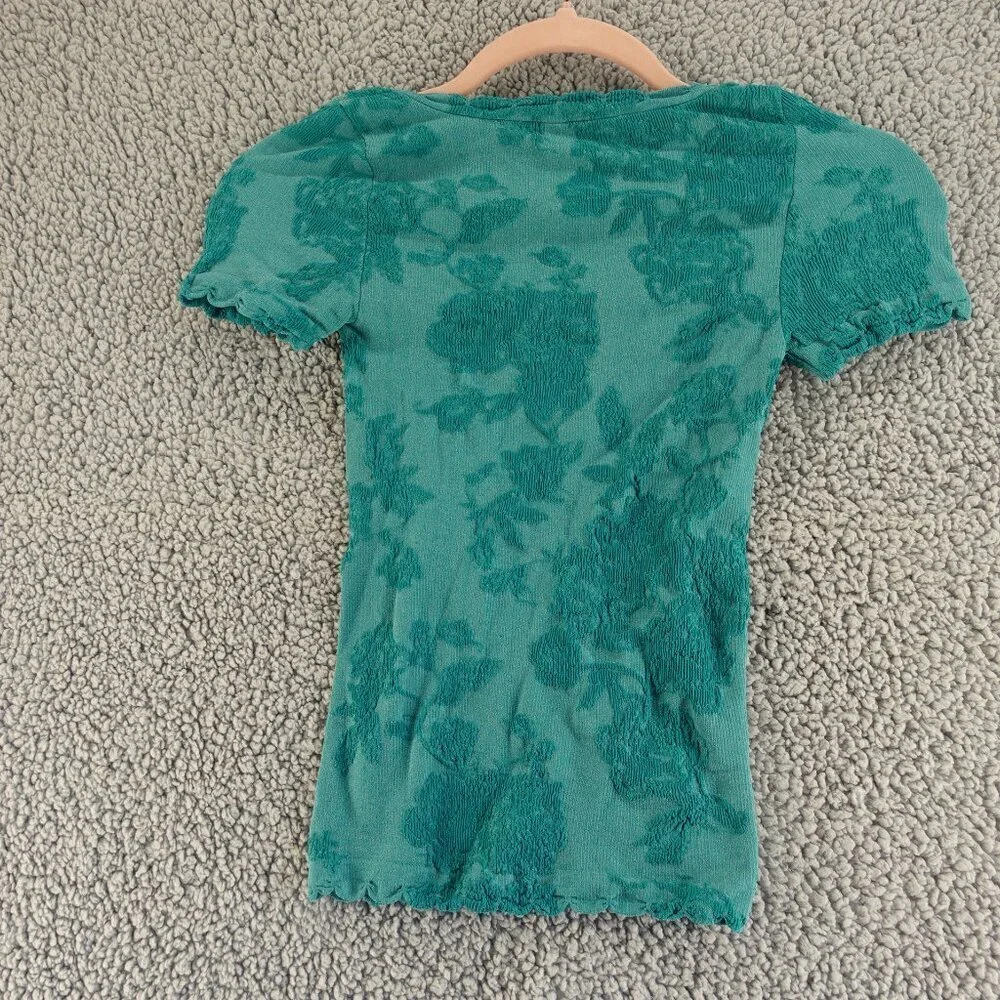 Free People Women's Send Love texture Top in Bayou stretch size XS/S P NWOT